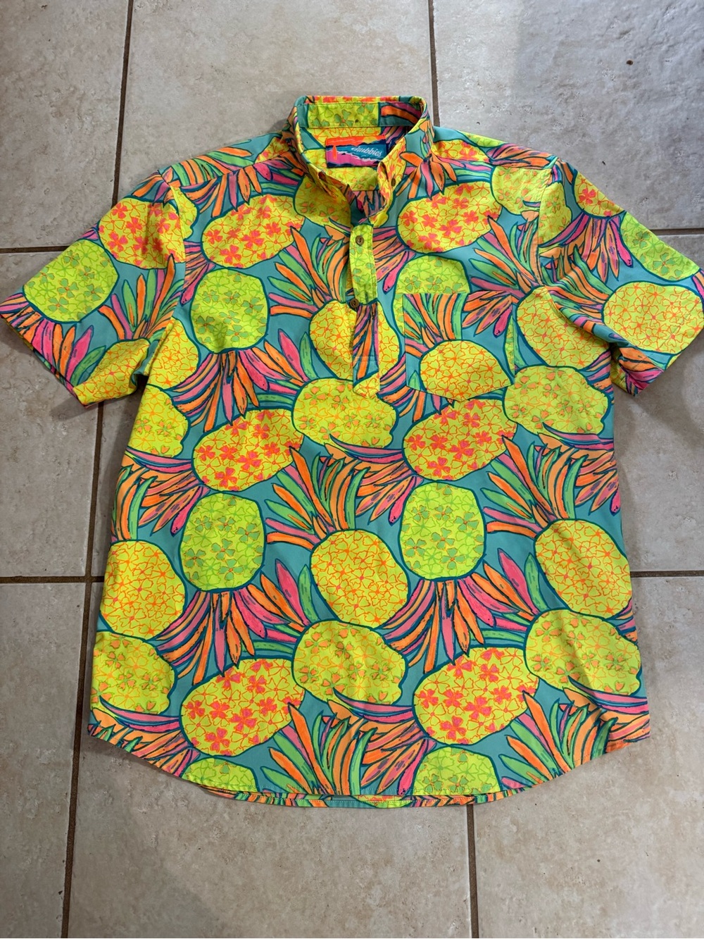 chubbies Tropical Pineapple Print Polo